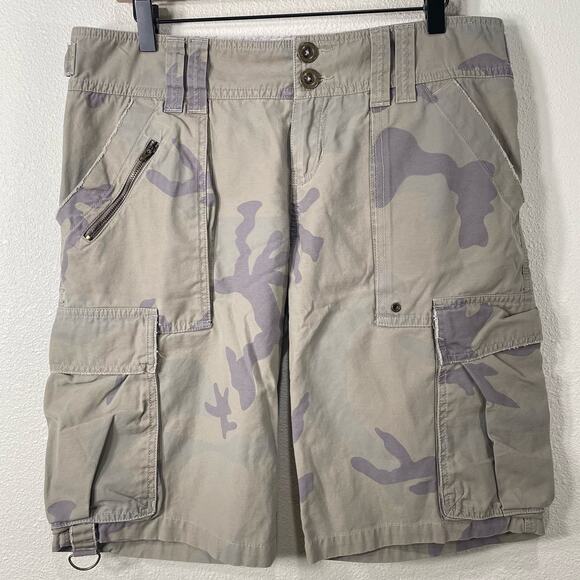 Y2K Hollister Women's Camo Cargo Utility Shorts Grunge Androgynous Size M 8 - Picture 1 of 8